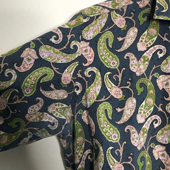 Etro Mens Paisley Print Button Down Shirt Top Size 46 - Picture 4 of 7